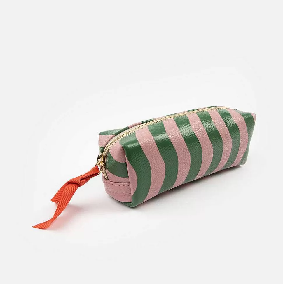 New Pink/Green Wave Zip Case Pencil Cases