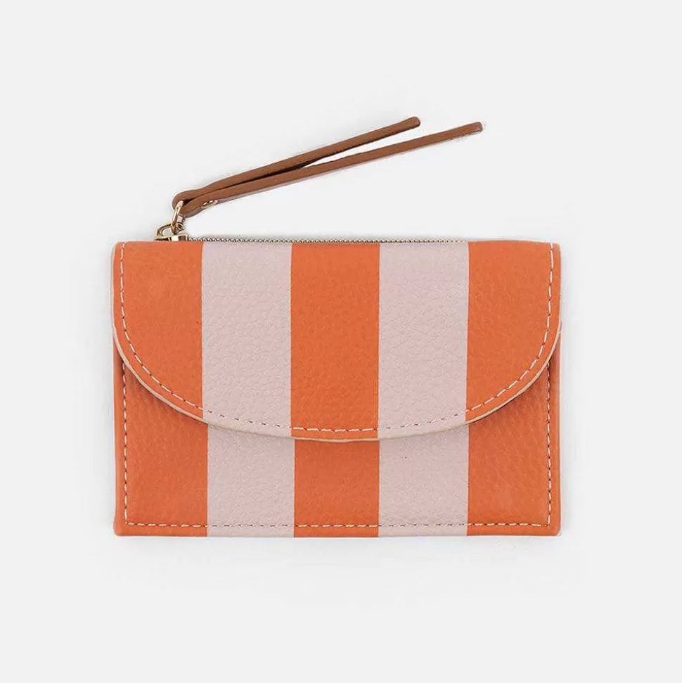 Best Pink/Orange Stripe Small Cardholder Coin Purse Card Holders