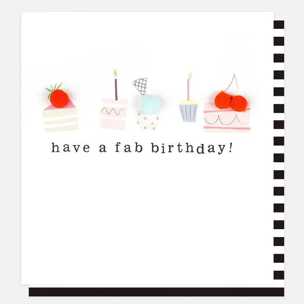 Cheap Pom Pom Cakes Birthday Card For Them