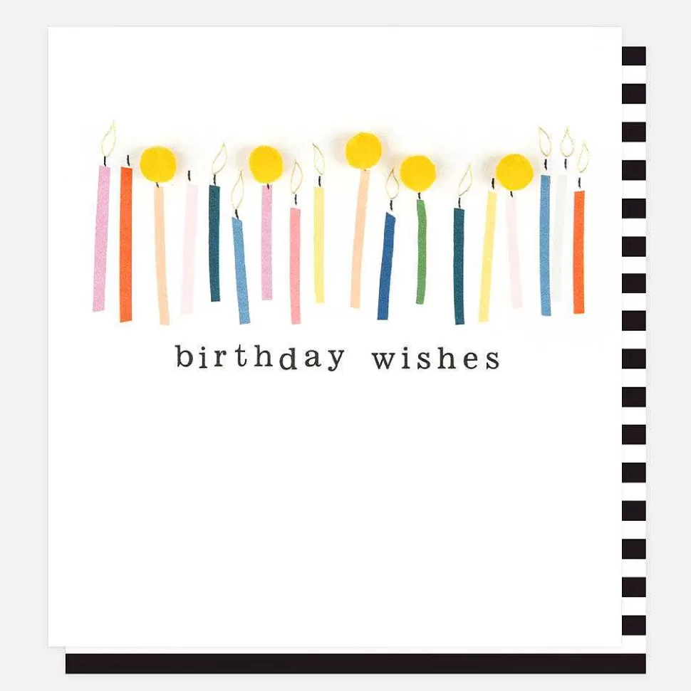 Best Sale Pom Pom Candles Birthday Card For Them