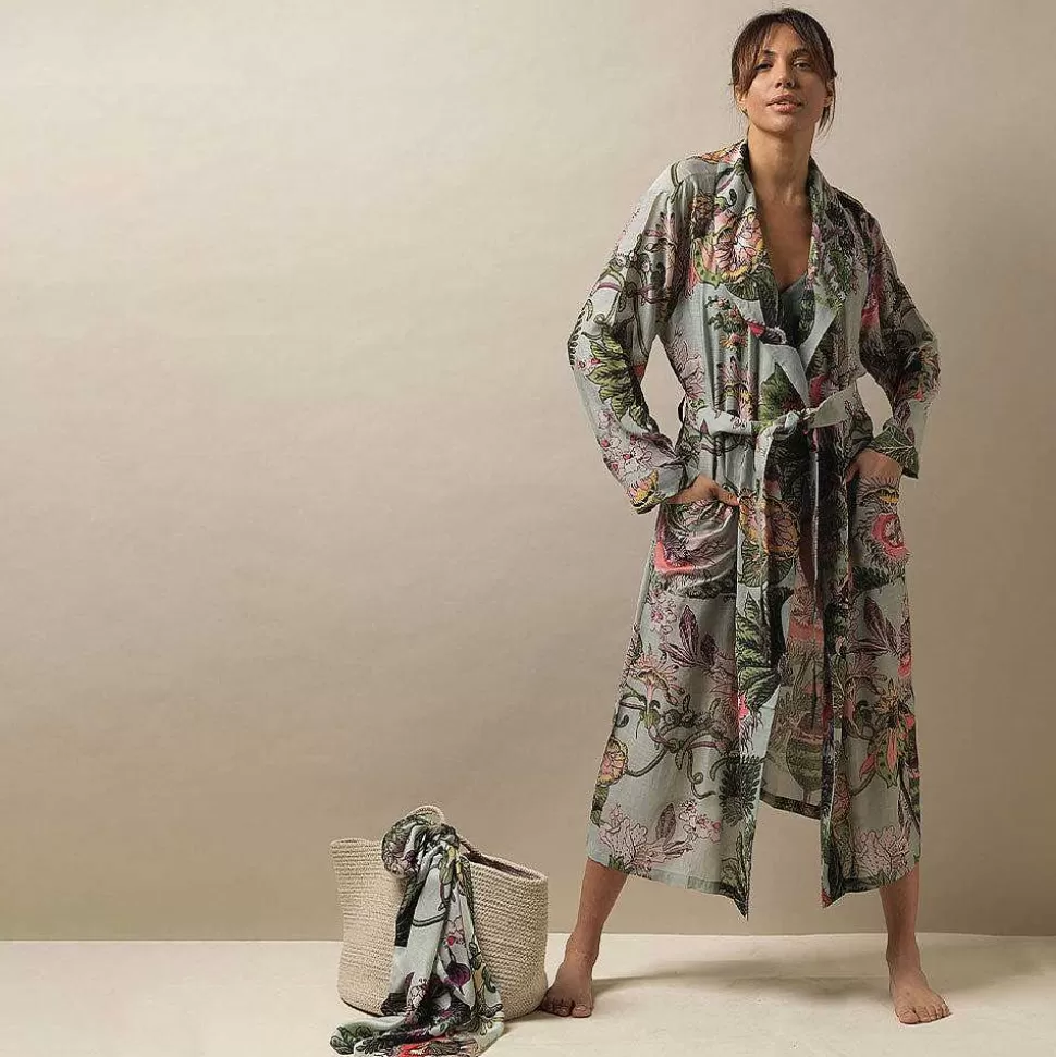 Discount Putty Blooms Lightweight Dressing Gown Loungewear