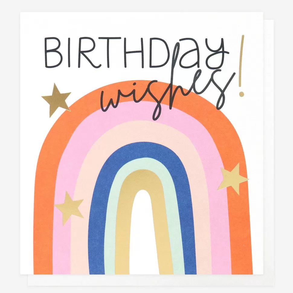 Hot Rainbow Wishes Birthday Card For Kids