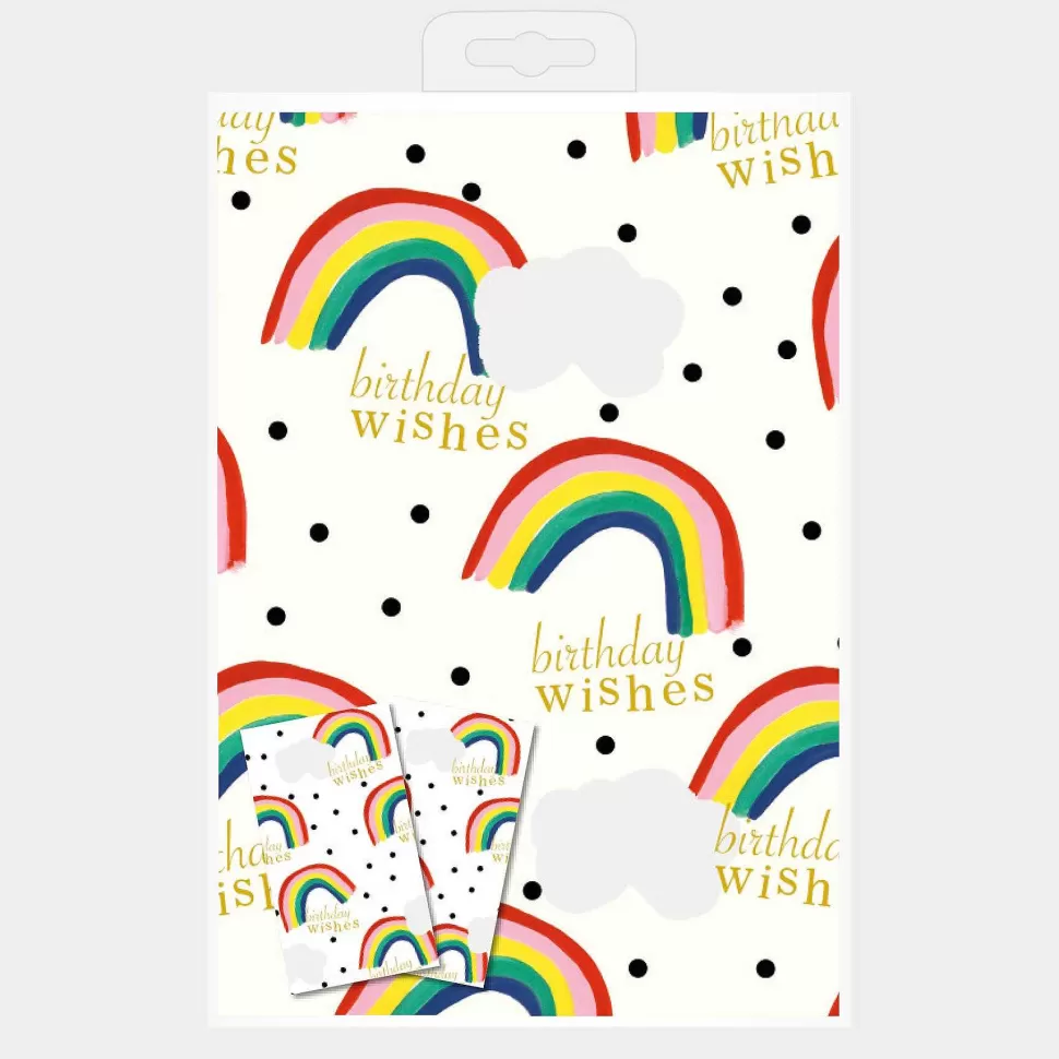Shop Rainbow Wrapping Paper And Tags Set Of 2 Wrapping Paper Sets