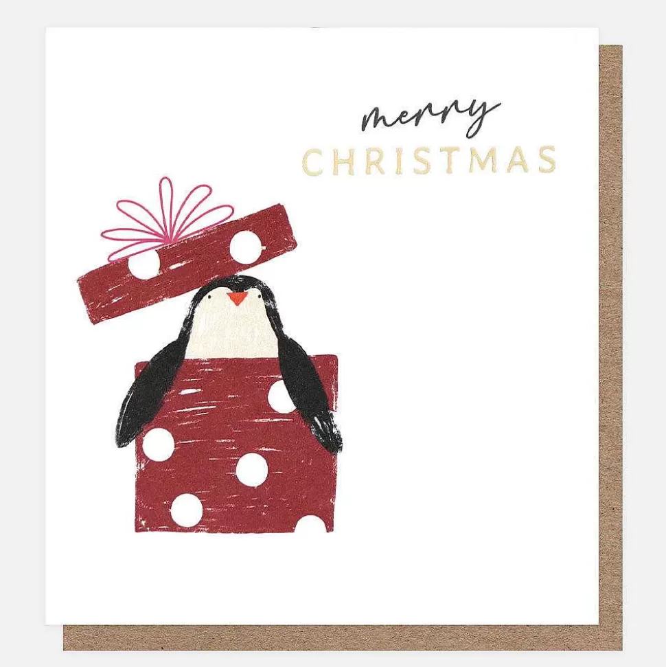 Hot Sausage Dog And Penguin Present Charity Christmas Cards Pack Of 8 Christmas Card Packs