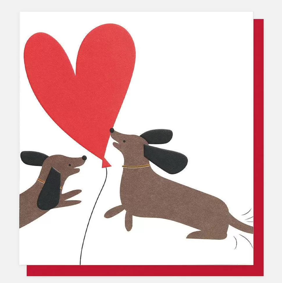 Discount Sausage Dogs Heart Balloon Card Anniversary Cards