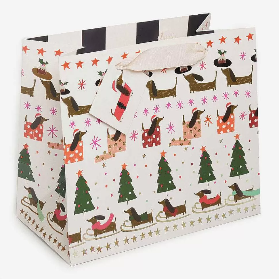 Hot Sausage Dogs Landscape Christmas Gift Bag Gift Bags