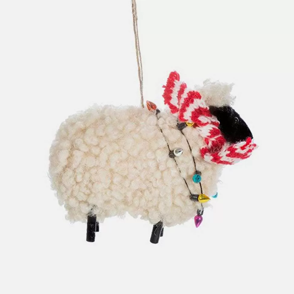Fashion Sheep With Fairy Lights Felt Christmas Tree Decoration Christmas Cards
