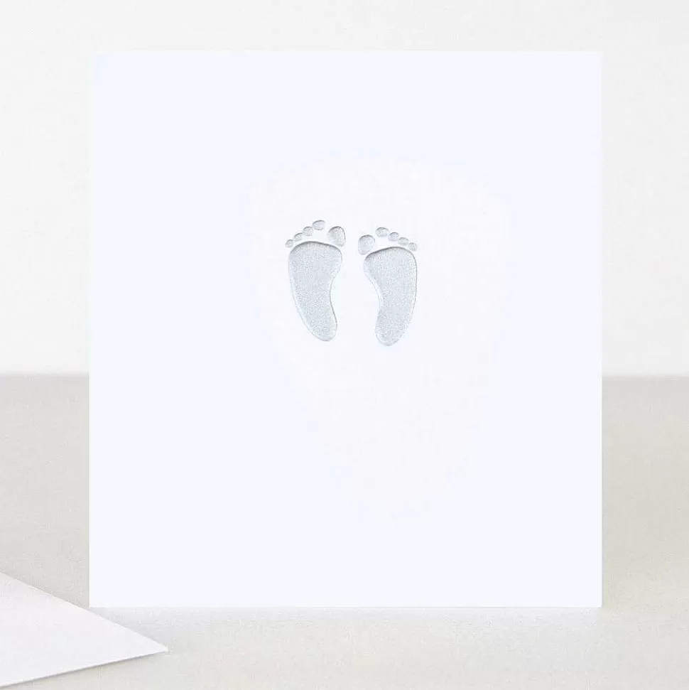 Clearance Silver Feet New Baby Card New Baby Cards