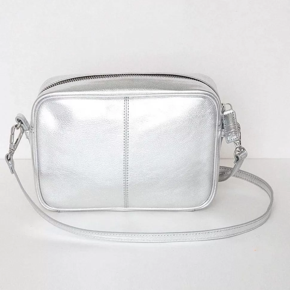 Clearance Silver Leather Camera Bag Crossbody Bags