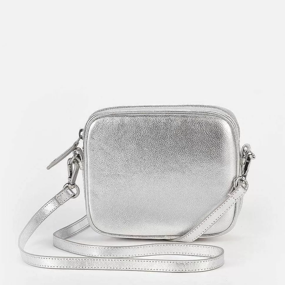 New Silver Leather Mini Camera Bag Shoulder Bags