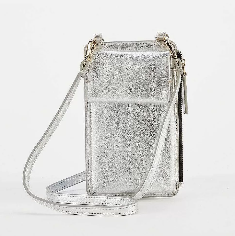 Outlet Silver Leather Phone Bag Phone Pouch Bags