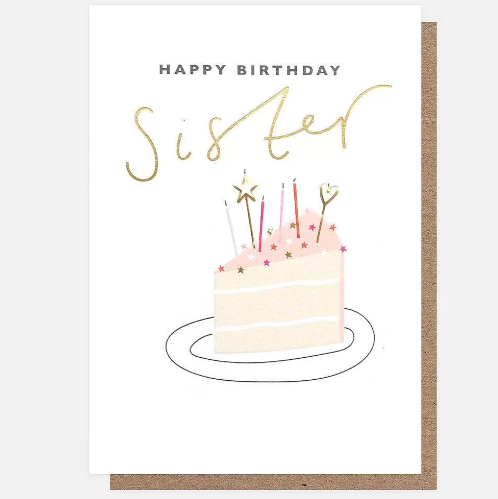 New Slice Of Cake Birthday Card For Sister Female Relation
