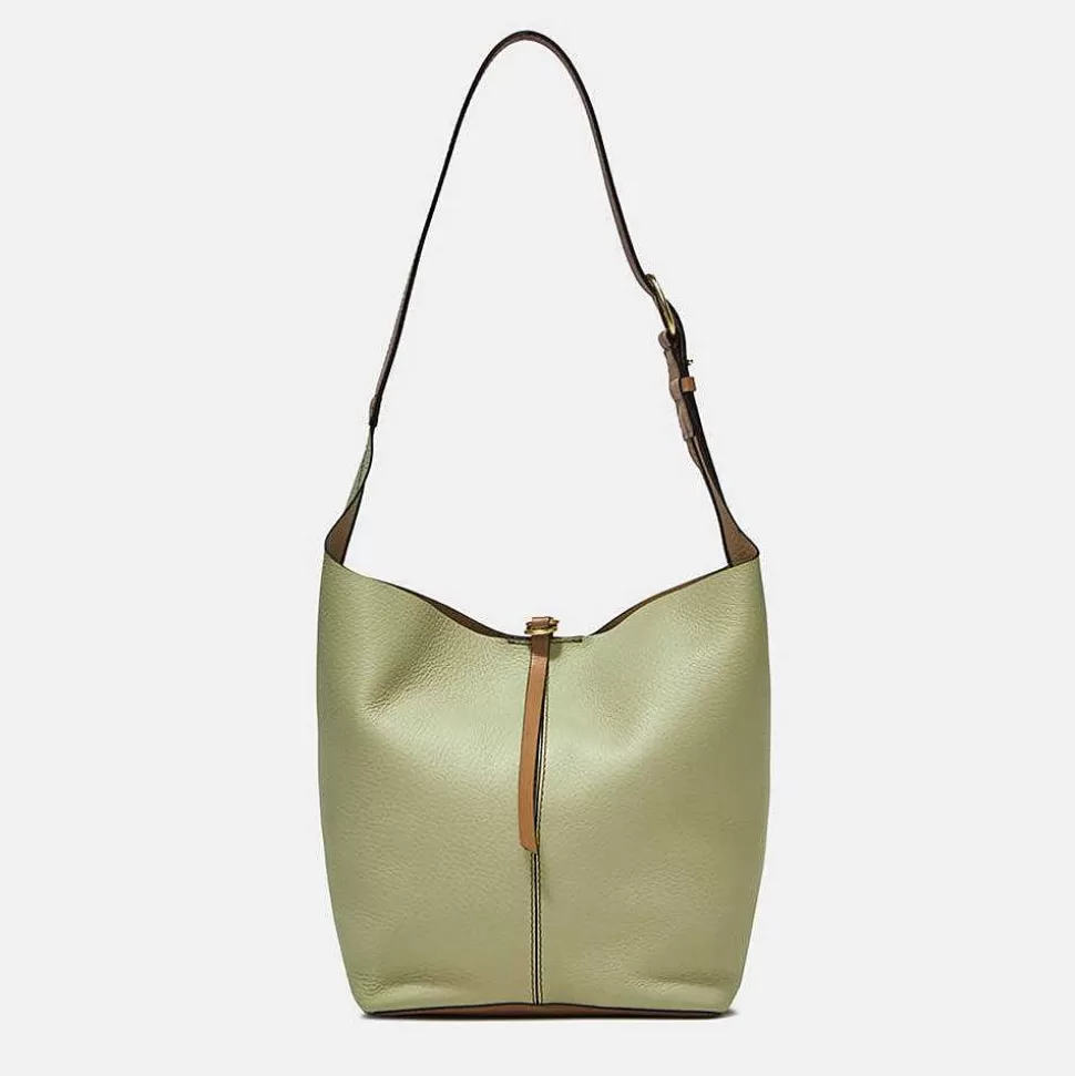Store Soft Green Leather Cora Tote Bag Colourful Bags