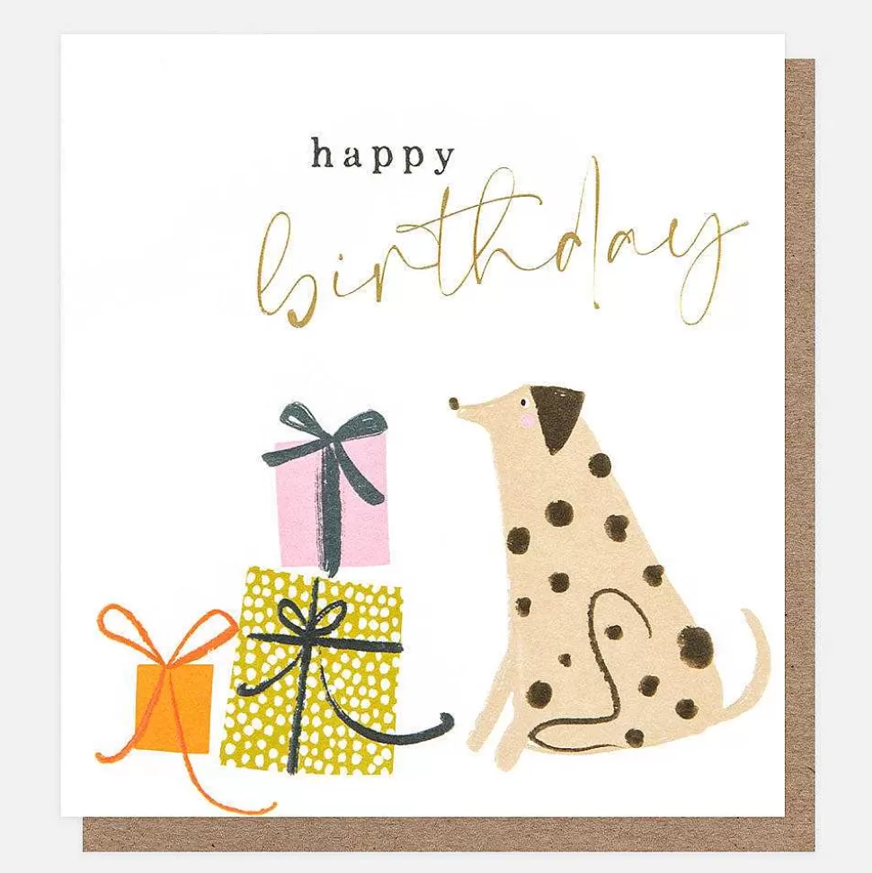 Clearance Spotty Dog With Presents Birthday Card New Cards