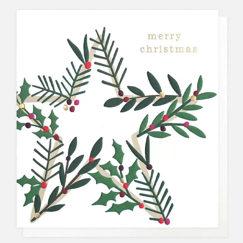 Best Sale Star Wreath Charity Christmas Card Pack Of 8 Christmas Card Packs