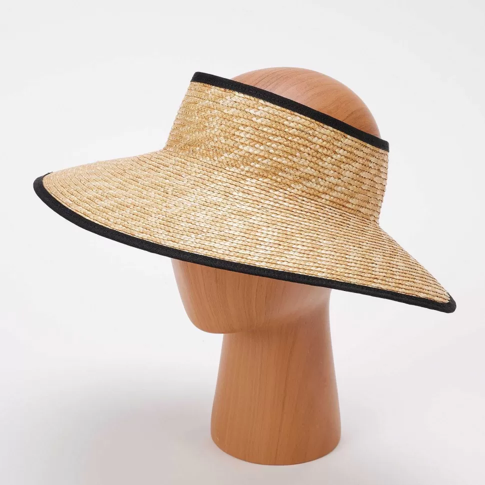 Flash Sale Straw Visor With Contrast Trim Hats & Caps