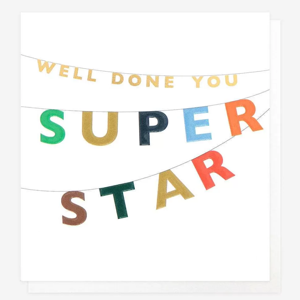 Fashion Super Star Bunting Well Done Card New Job Cards