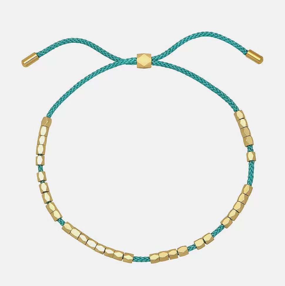 Online Teal Coco Bracelet With Gold Beads Bracelets