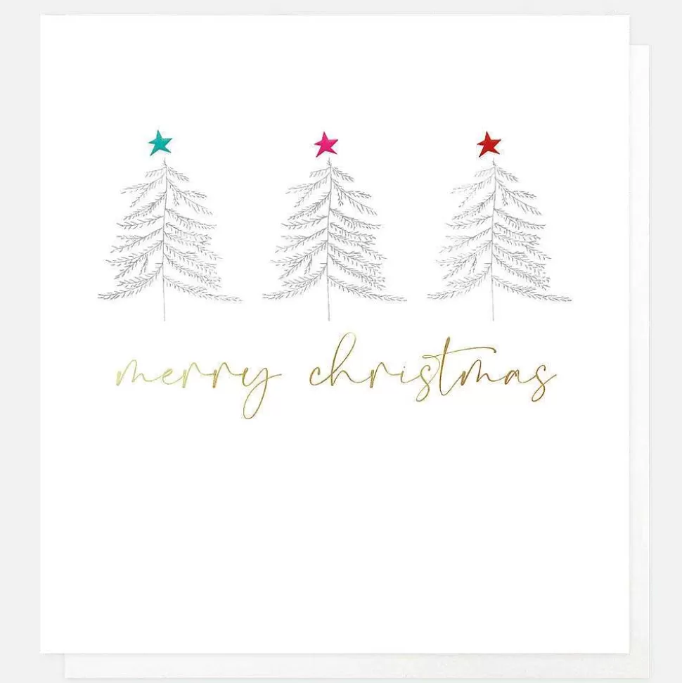 Cheap Three Silver Trees Personalised Christmas Cards Christmas Cards