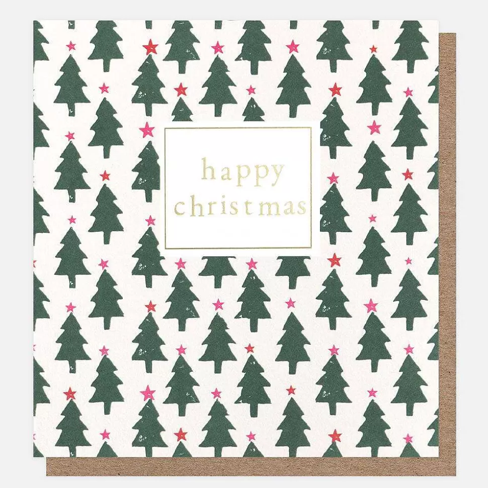 Hot Tree And Holly Charity Christmas Cards Pack Of 8 Christmas Card Packs