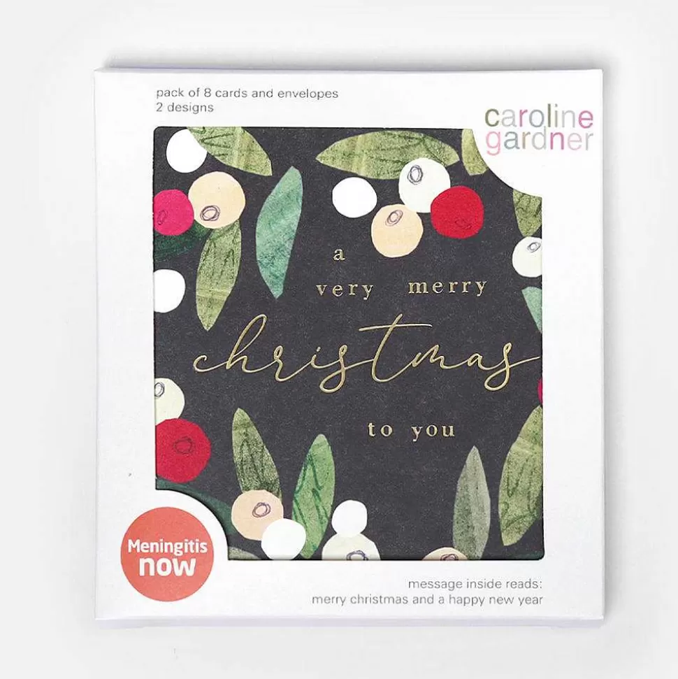 Hot Tree, Baubles & Mistletoe Charity Christmas Cards Pack Of 8 Packs Of Cards
