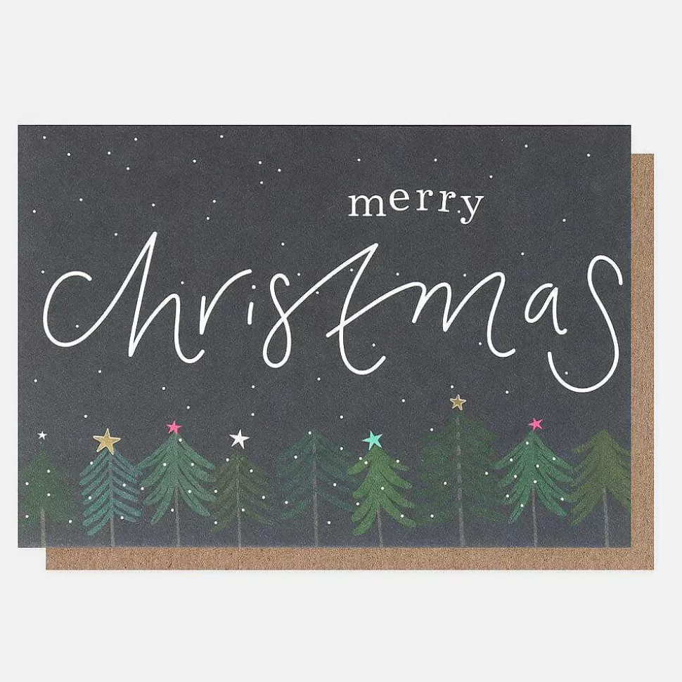 Fashion Trees At Night Small Christmas Card Pack Of 10 Christmas Cards