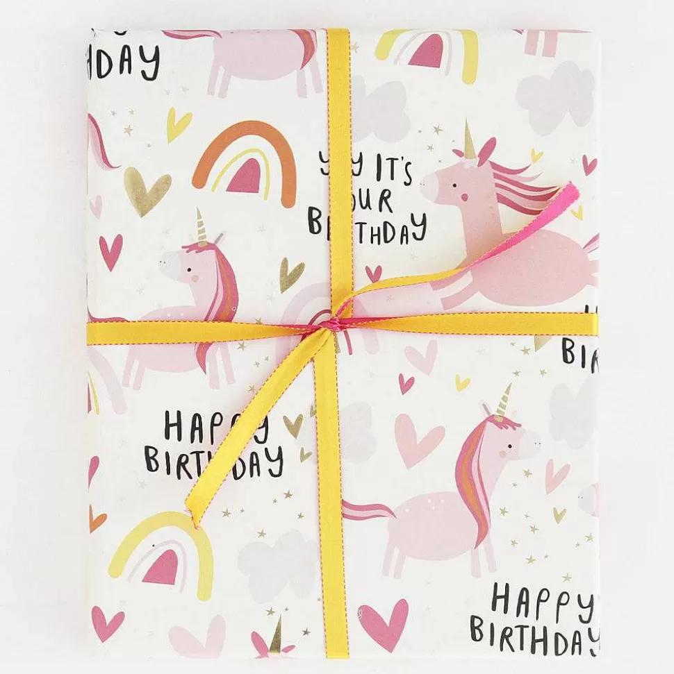 Clearance Unicorns Party Time Wrapping Paper Wrapping Paper