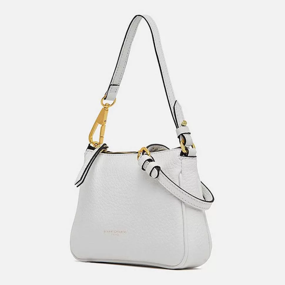 Outlet White Leather Brooke Shoulder Bag Shoulder Bags