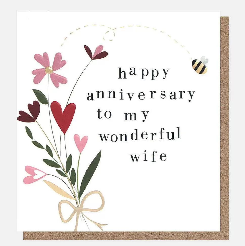 Best Wonderful Wife Flowers Anniversary Card Anniversary Cards