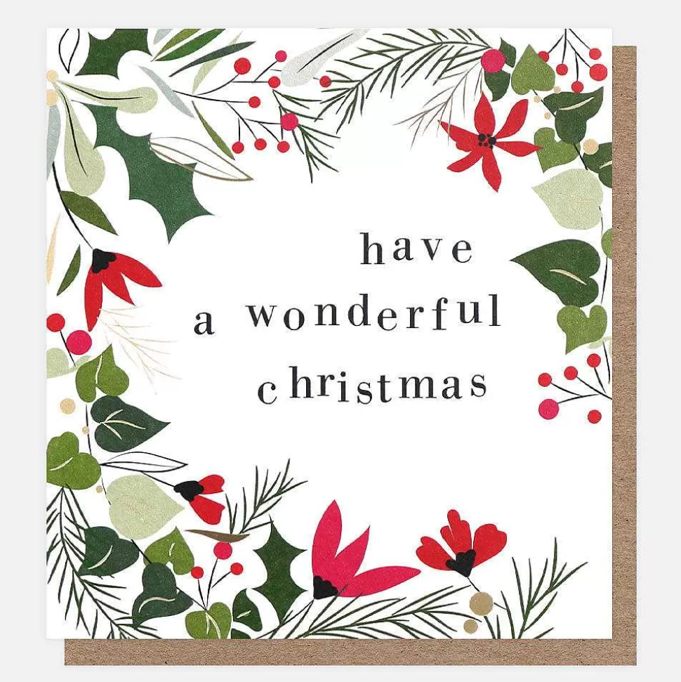 Best Sale Wreath And Reindeer Charity Christmas Cards Pack Of 8 Christmas Cards
