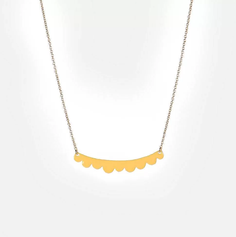 Hot Yellow Frill 24K Gold Gilded Necklace Necklaces