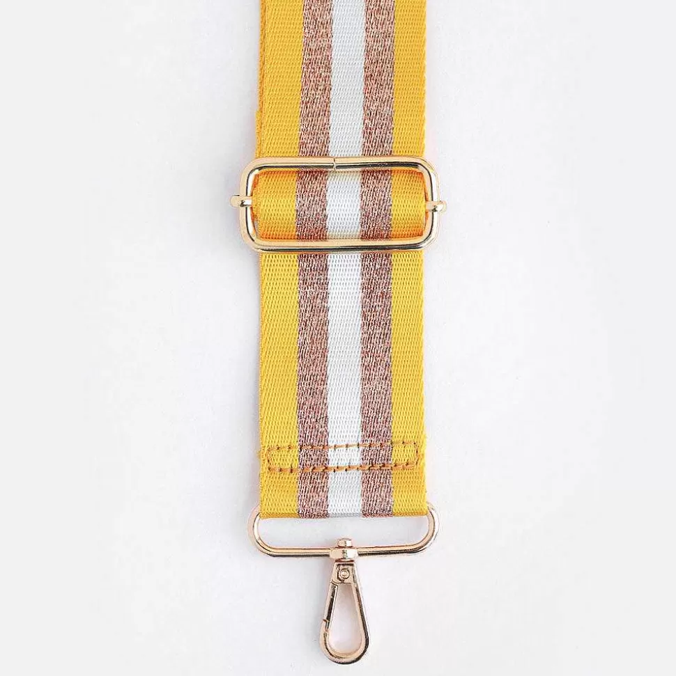 Sale Yellow/Gold/Cream Stripe Webbing Handbag Strap Striped Straps