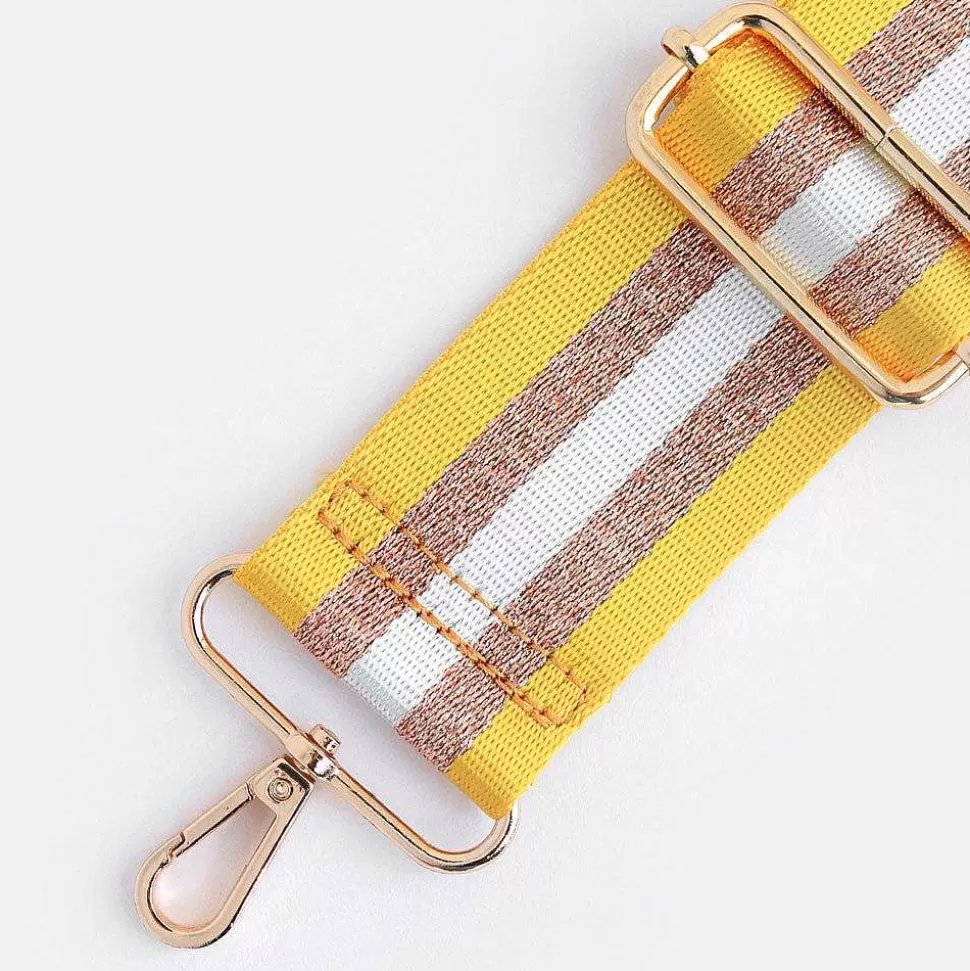 Sale Yellow/Gold/Cream Stripe Webbing Handbag Strap Striped Straps